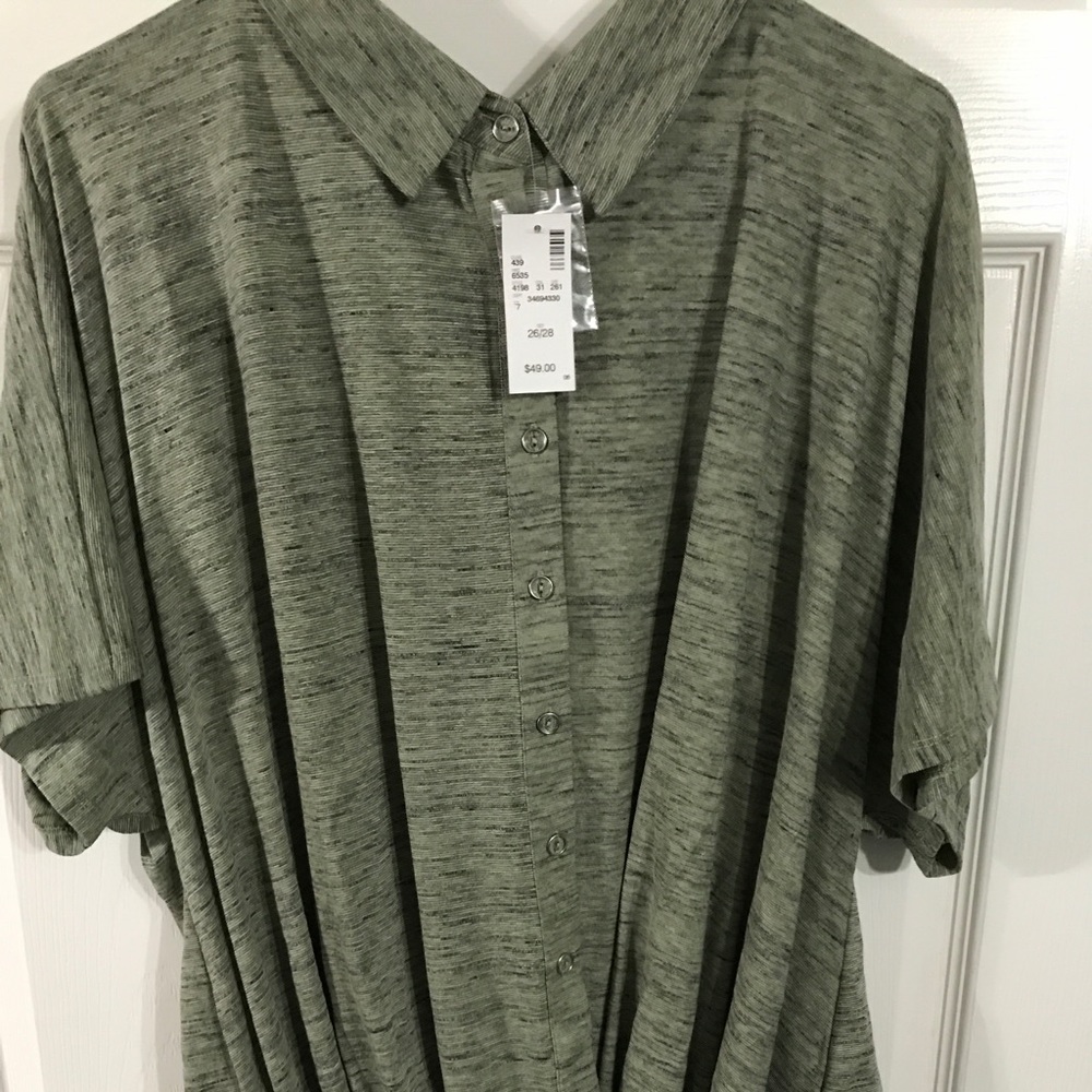 Faux wrapped button down blouse